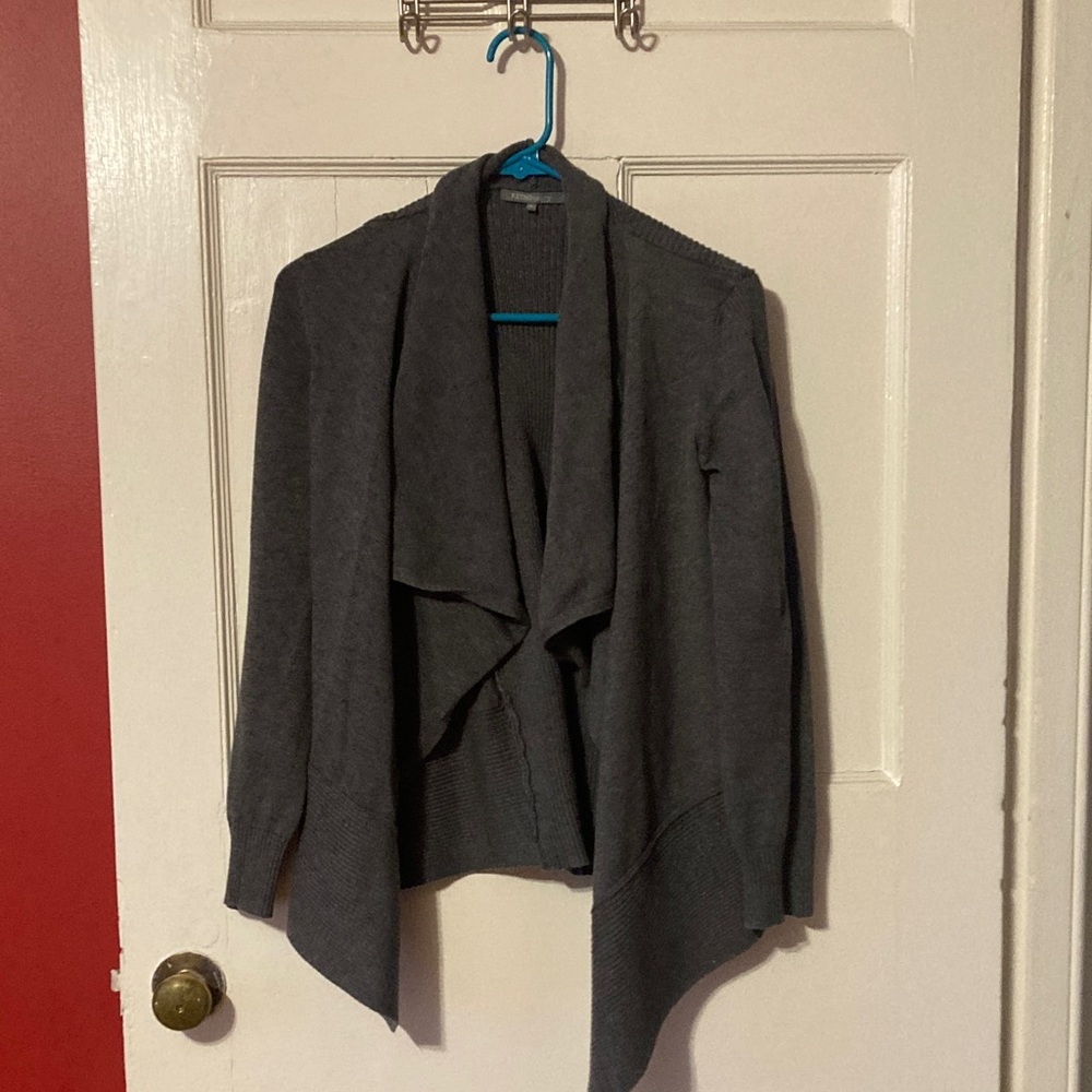 Charcoal Draped Women's Cardigan
